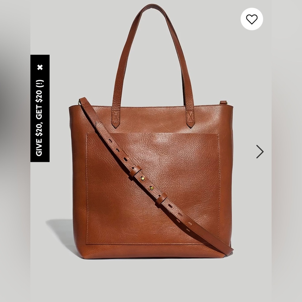 NWT Madewell Medium Transport Tote in English Saddle- A CLASSIC - NEVER USED!!
